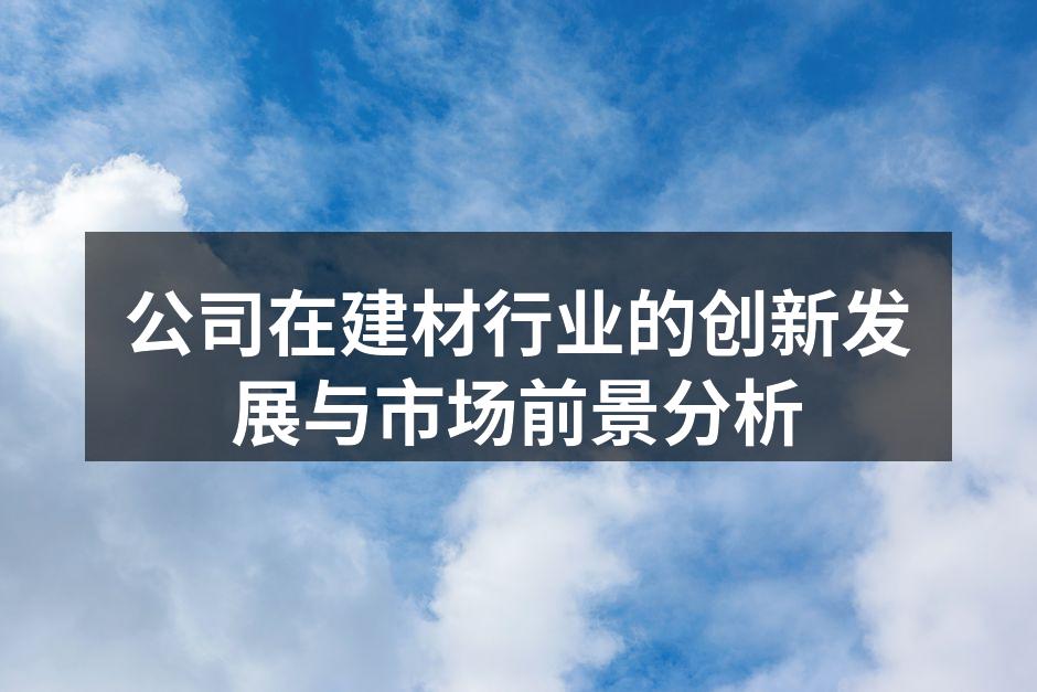 公司在建材行业的创新发展与市场前景分析