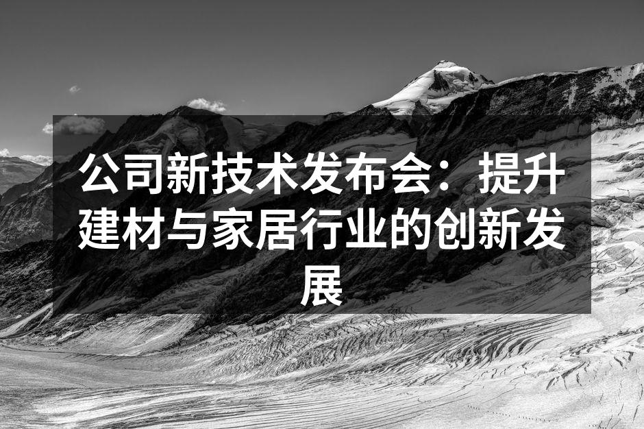 公司新技术发布会：提升建材与家居行业的创新发展